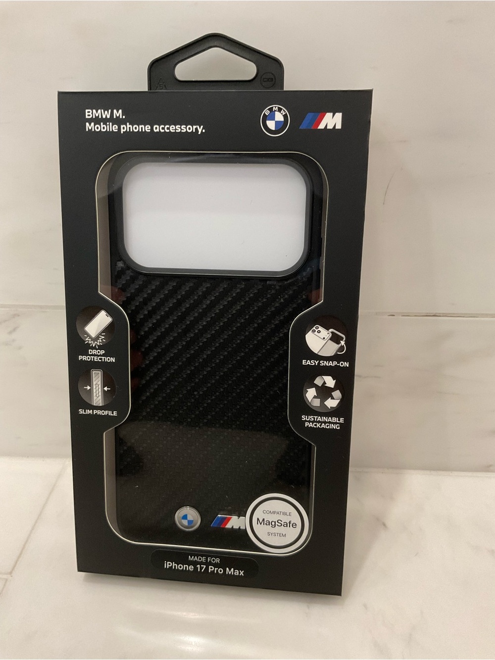 NIB BMW “M” Apple iPhone 17 Pro Max Polycarbonate Phone Case - CARBON FIBER